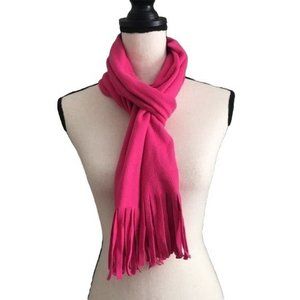 Hot Pink Fringe Fleece Scarf